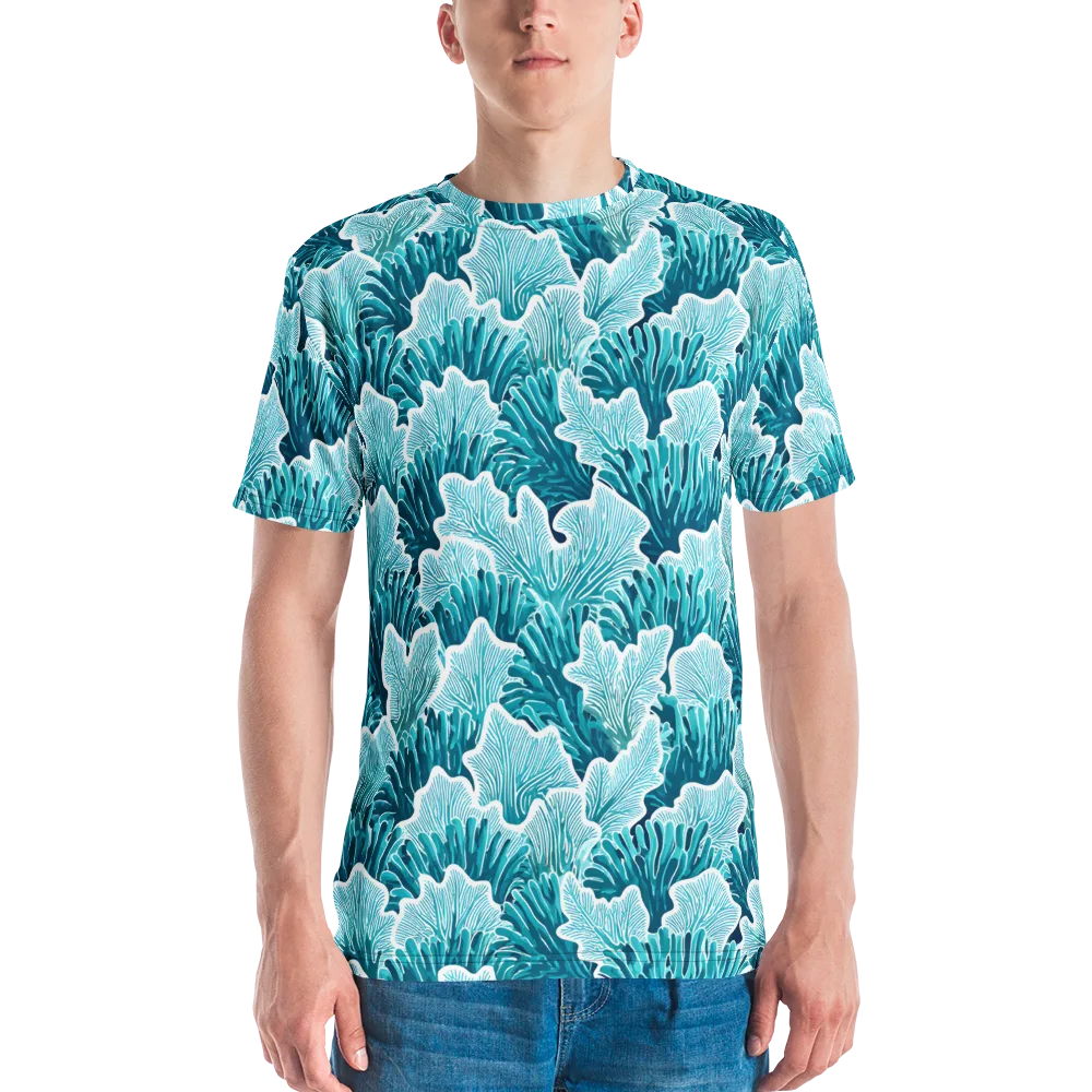 Azure Coral on Men's Crew Neck T-Shirt — Front