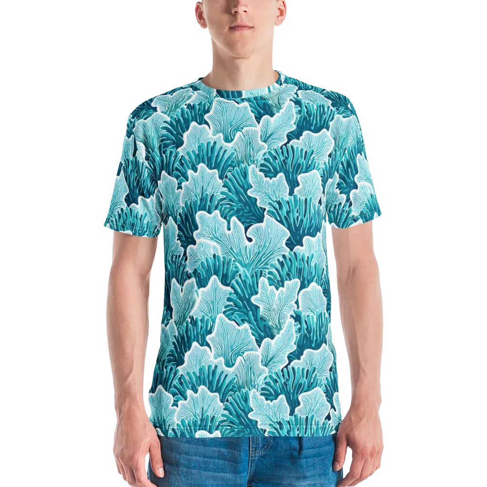 Azure Coral on Men's Crew Neck T-Shirt — Front
