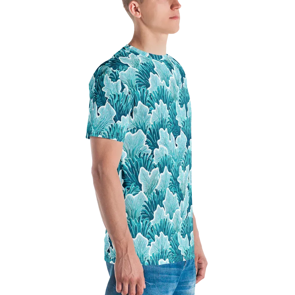 Azure Coral on Men's Crew Neck T-Shirt — Right