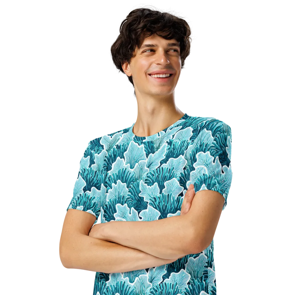Azure Coral on Men's Crew Neck T-Shirt — Front print