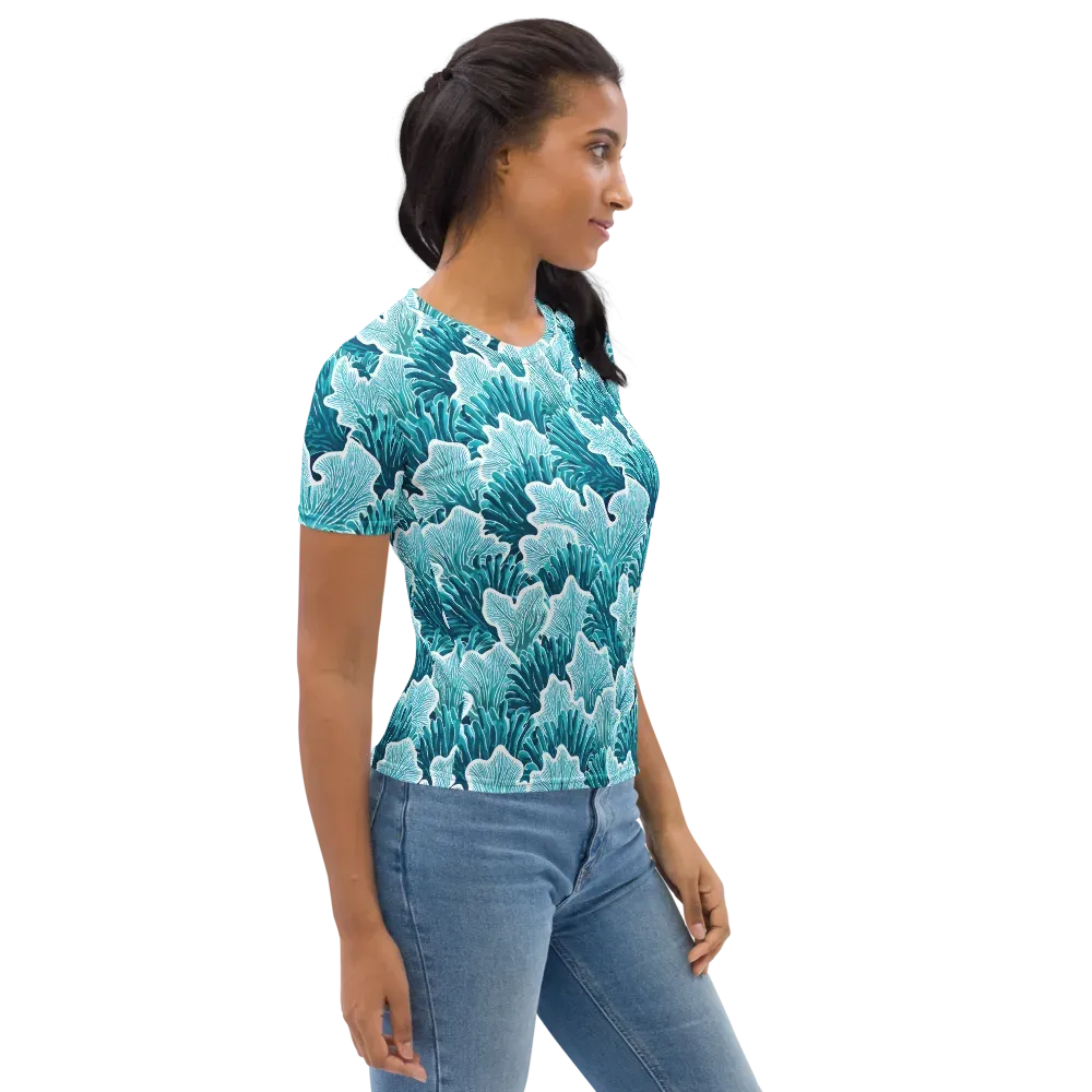 Azure Coral on Women's Crew Neck T-Shirt — Back print