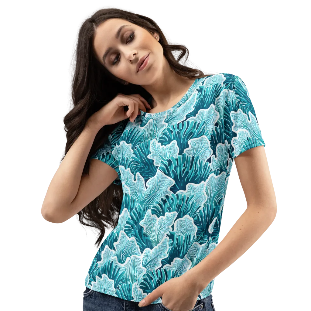 Azure Coral on Women's Crew Neck T-Shirt — Print file