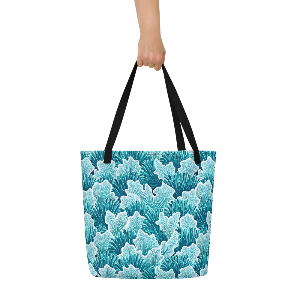 Azure Coral on Large Tote Bag W/ Pocket — Print file