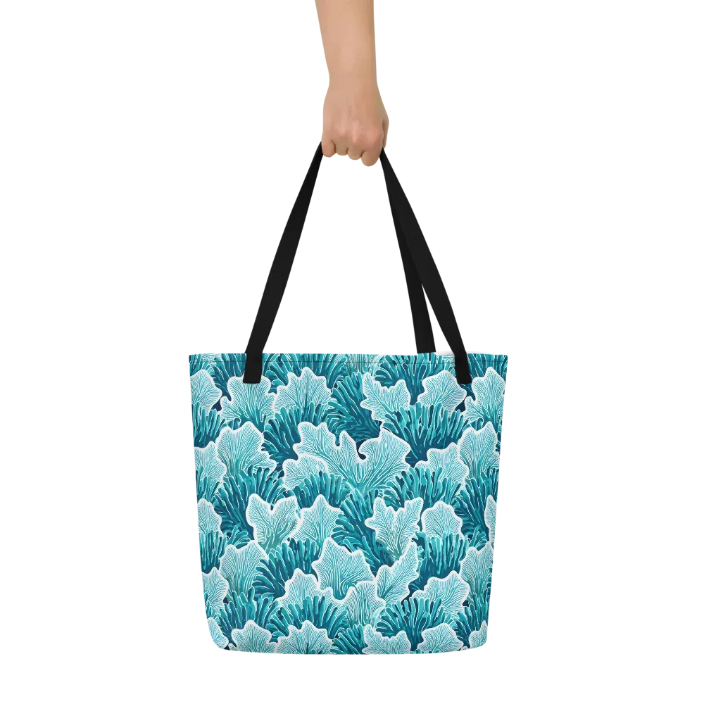 Azure Coral on Large Tote Bag W/ Pocket — Print file