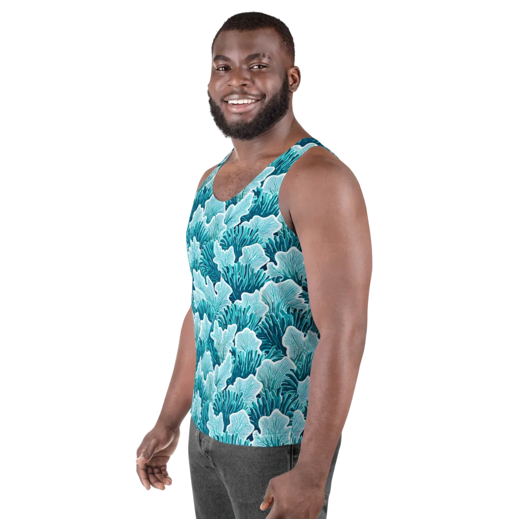 Azure Coral on Men's Tank Top — Left Front