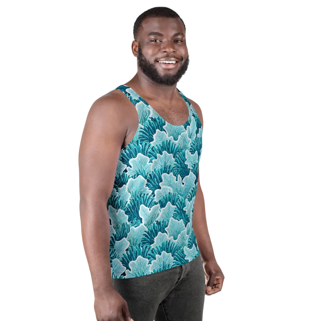 Azure Coral on Men's Tank Top — Right Front