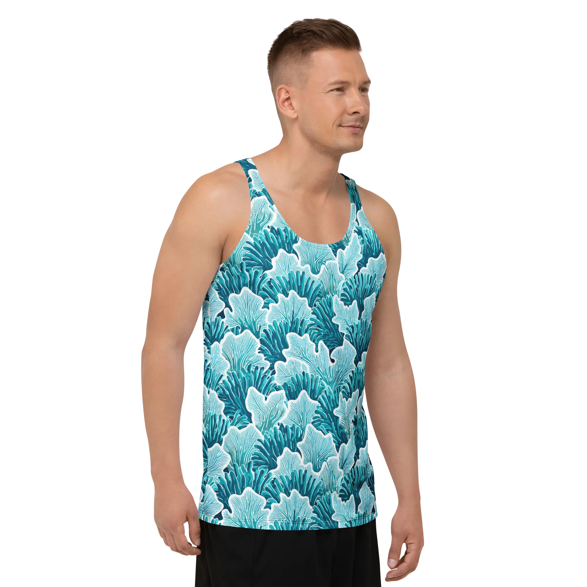 Azure Coral on Men's Tank Top — Front print
