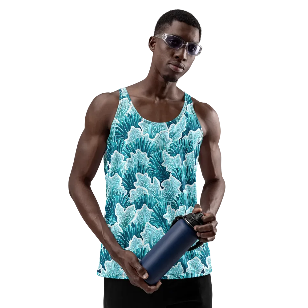 Azure Coral on Men's Tank Top — Back print