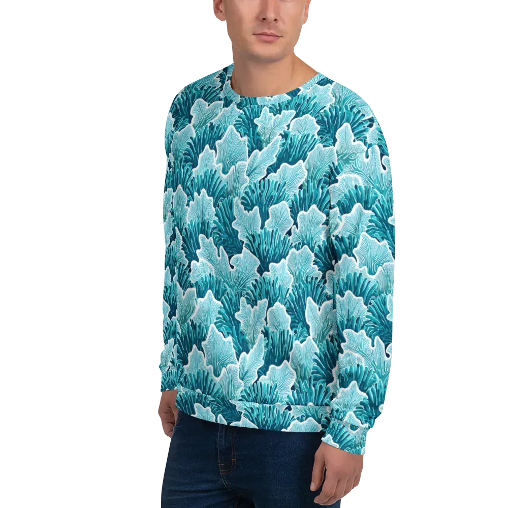 Azure Coral on Sweatshirt — Left Front