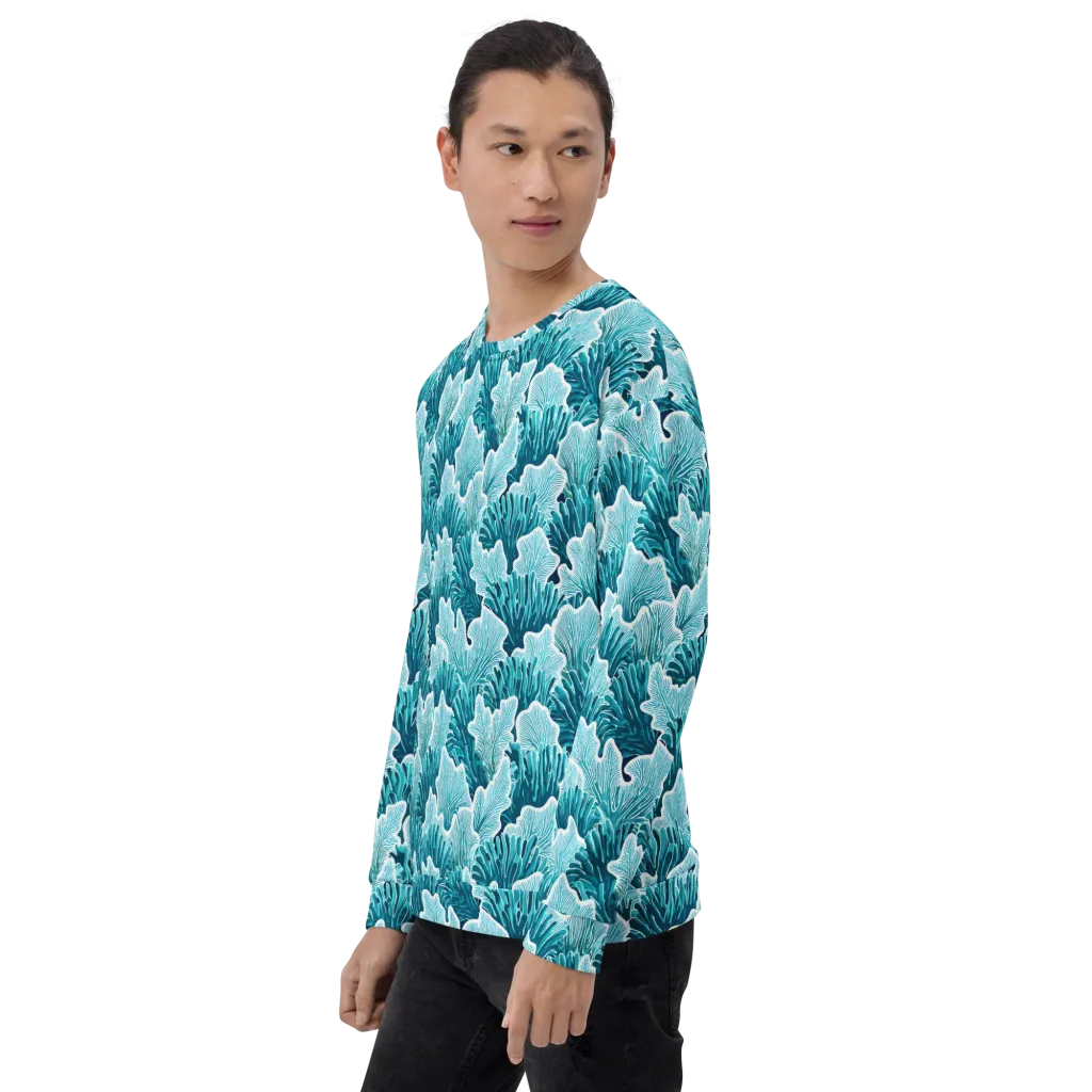 Azure Coral on Sweatshirt — Left sleeve