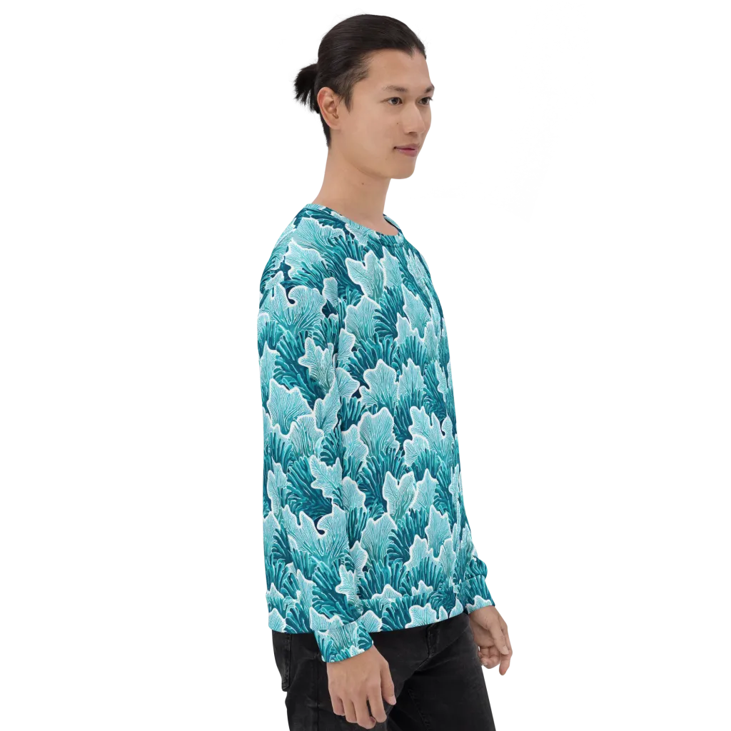 Azure Coral on Sweatshirt — Right sleeve