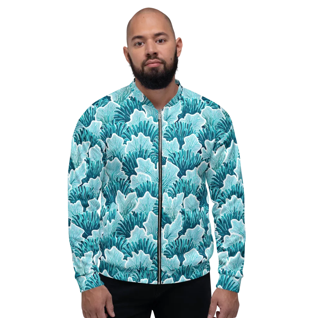 Azure Coral on Bomber Jacket — Front