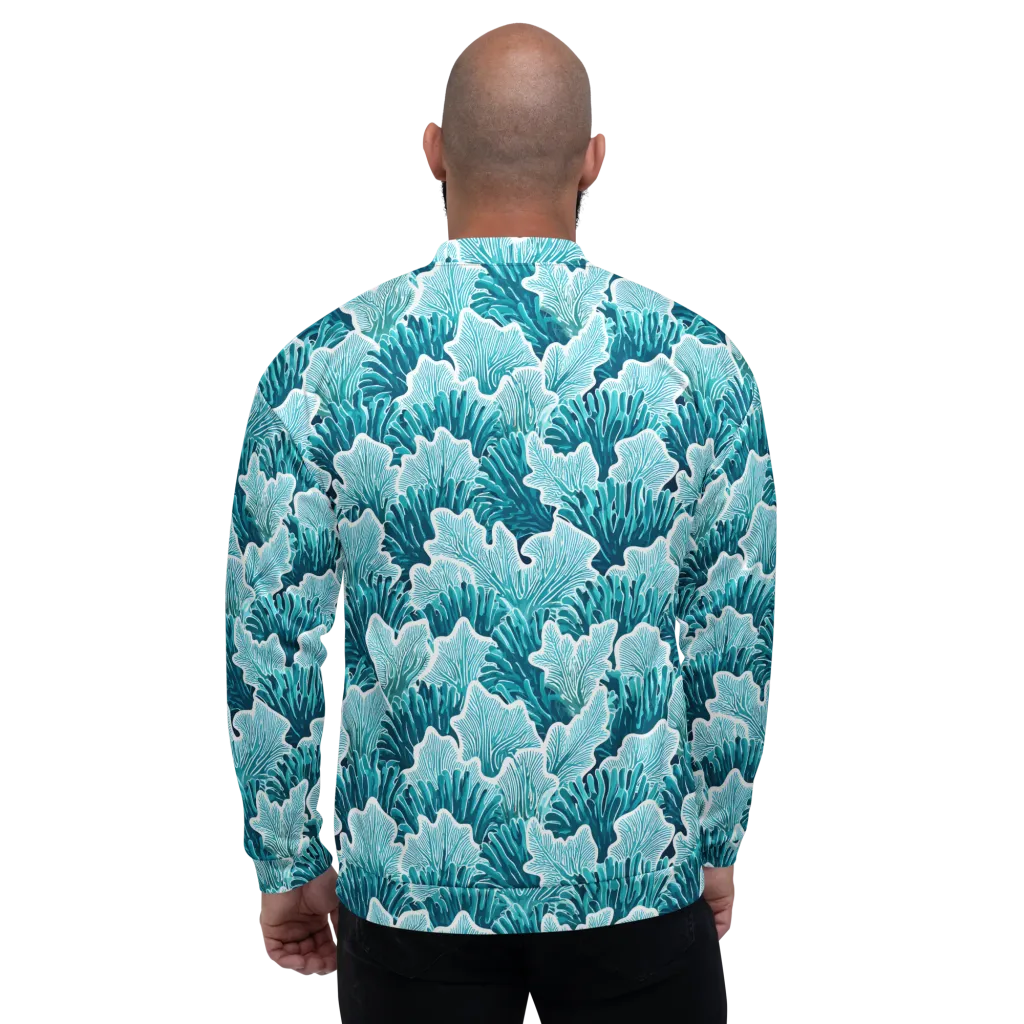 Azure Coral on Bomber Jacket — Back
