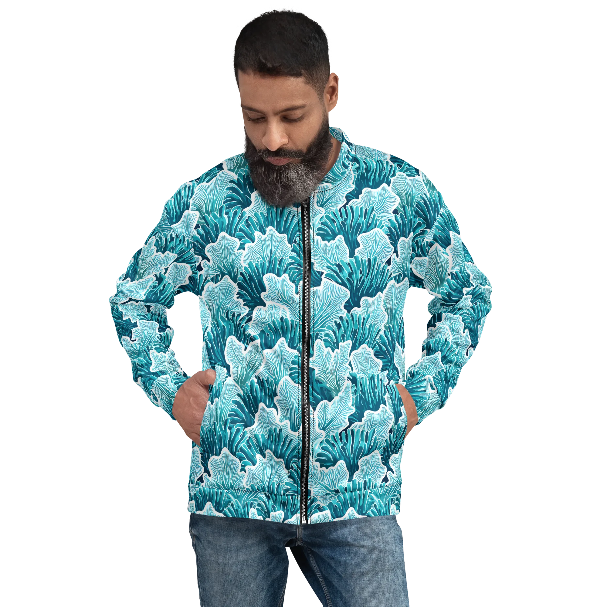 Azure Coral on Bomber Jacket — Front print