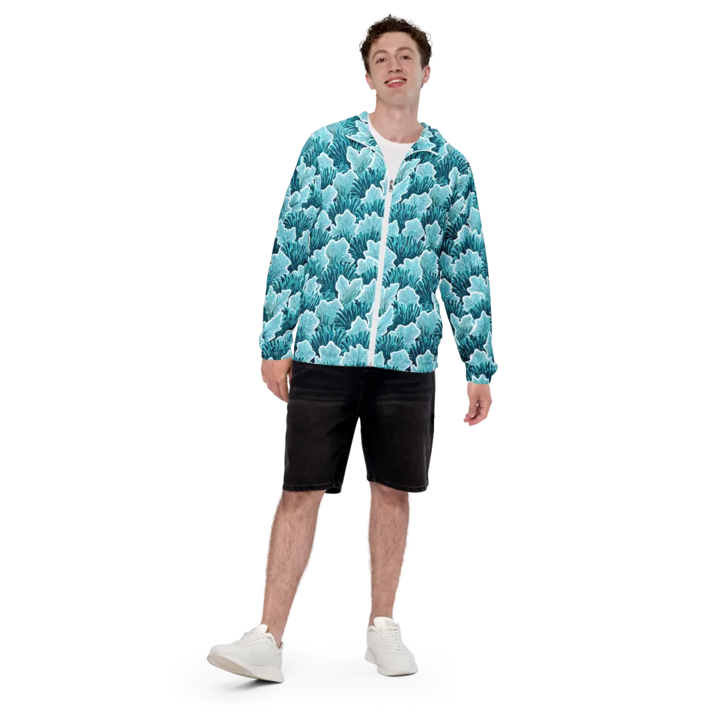 Azure Coral on Men's Windbreaker — Front print