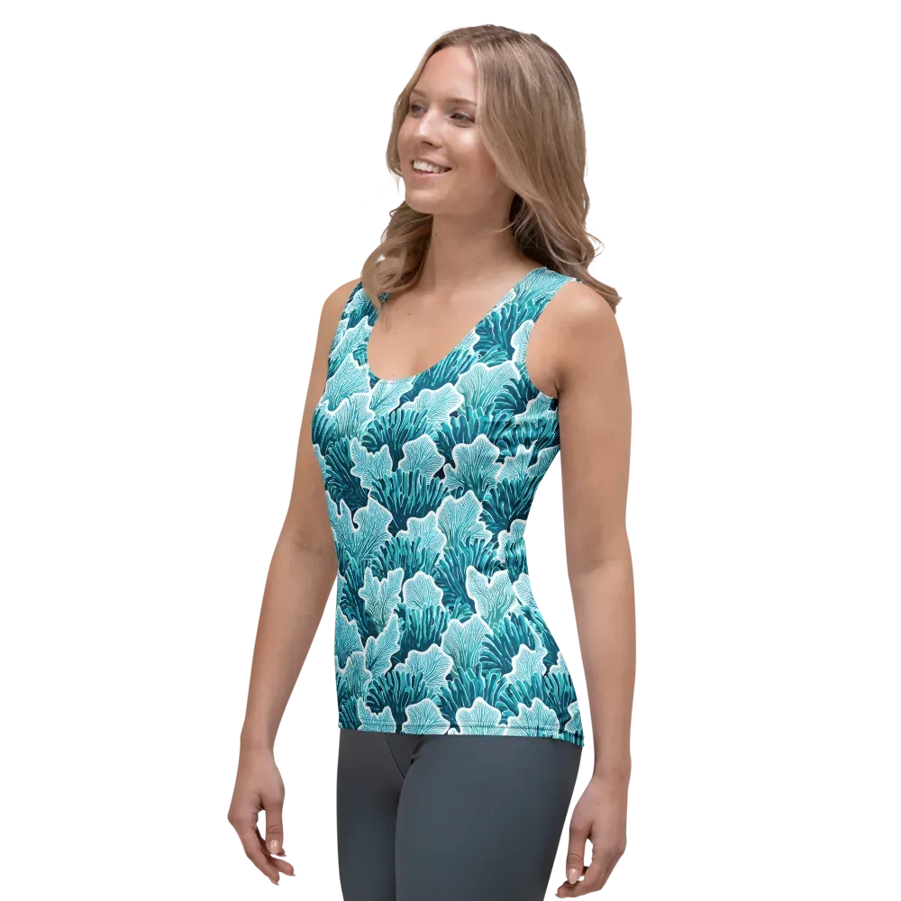 Azure Coral on Women's Tank Top — Left Front