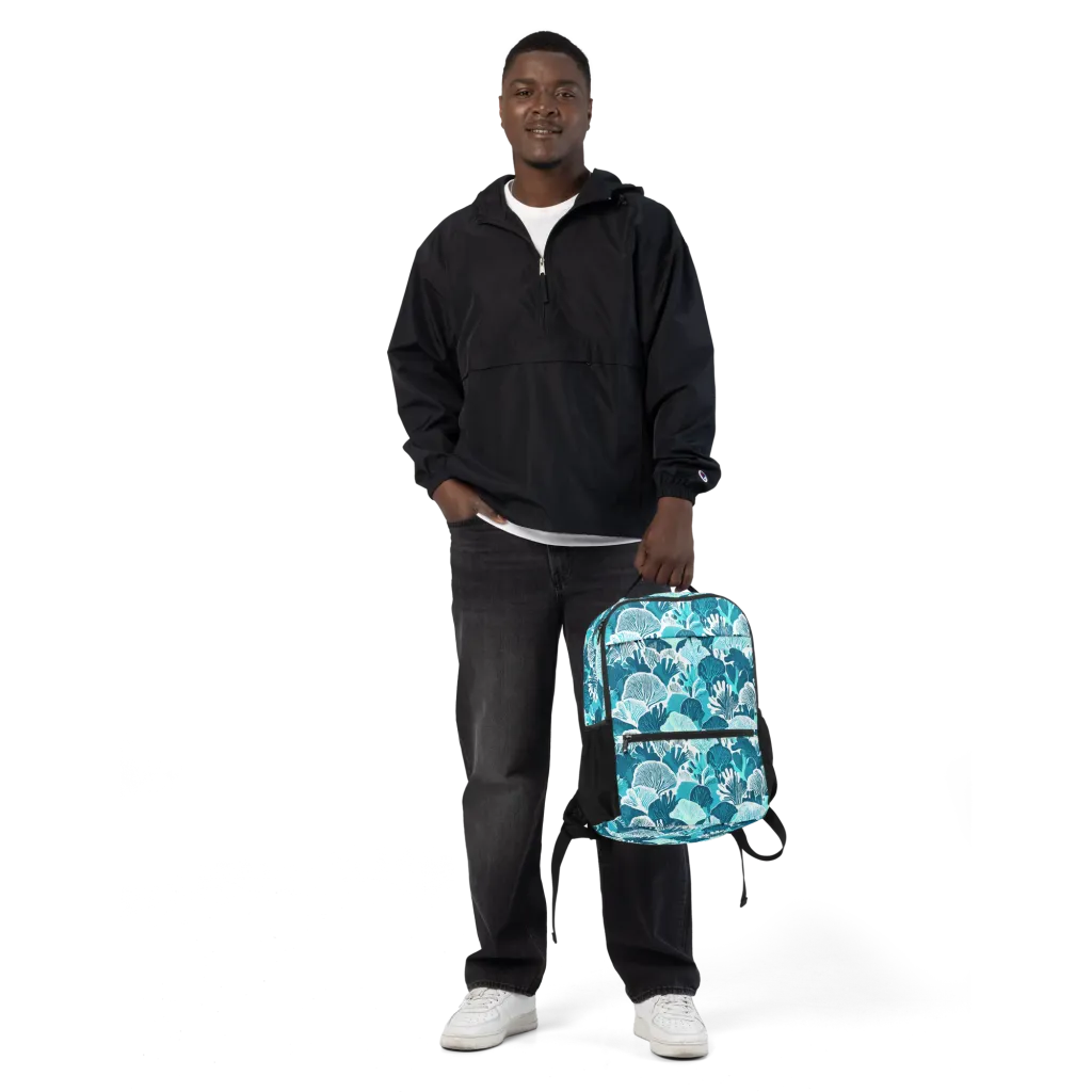 Aqua Fanfare on Utility Backpack — Front