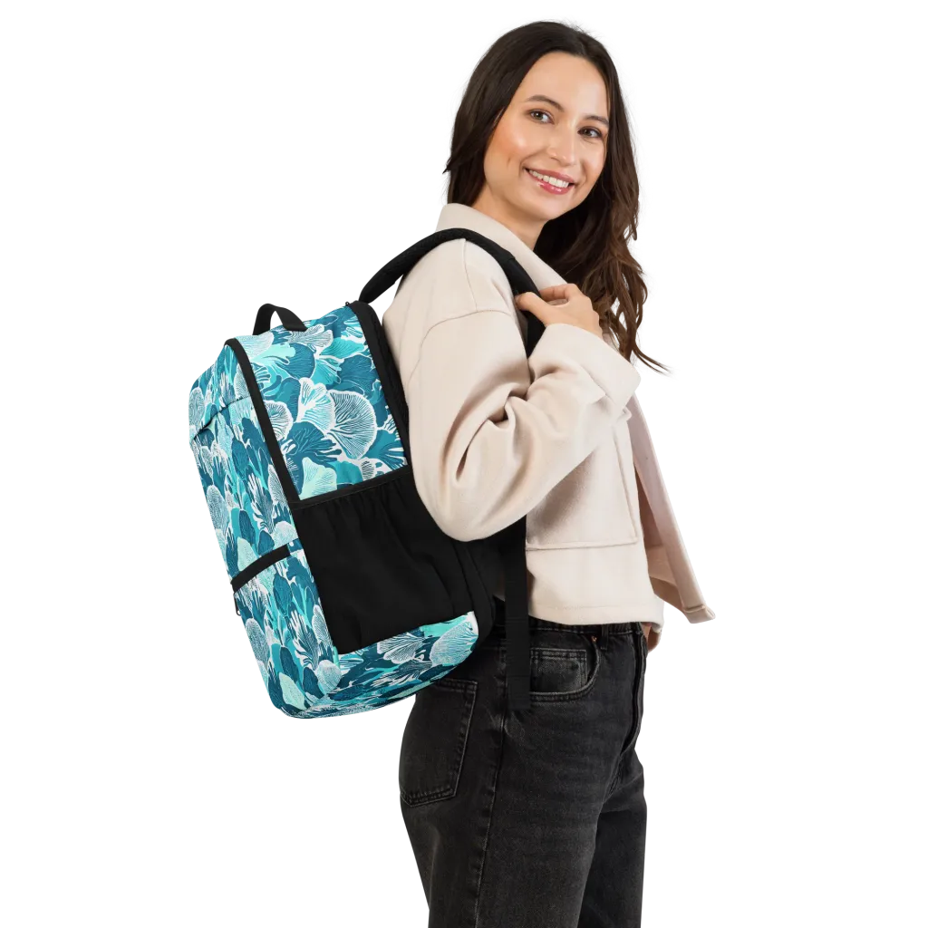 Aqua Fanfare on Utility Backpack — Right