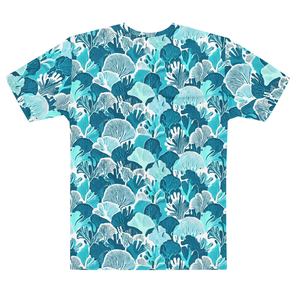 Aqua Fanfare on Men's Cotton Crew Neck T-Shirt — Front print