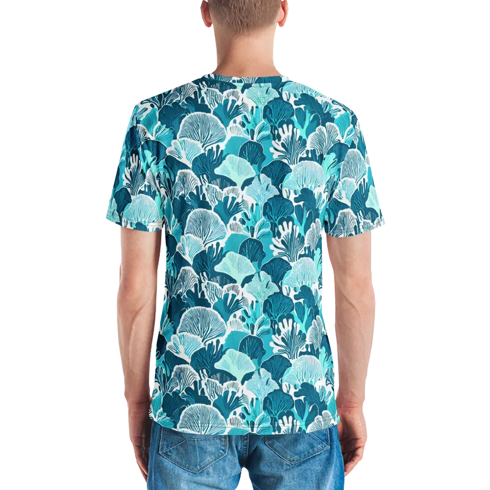 Aqua Fanfare on Men's Crew Neck T-Shirt — Back