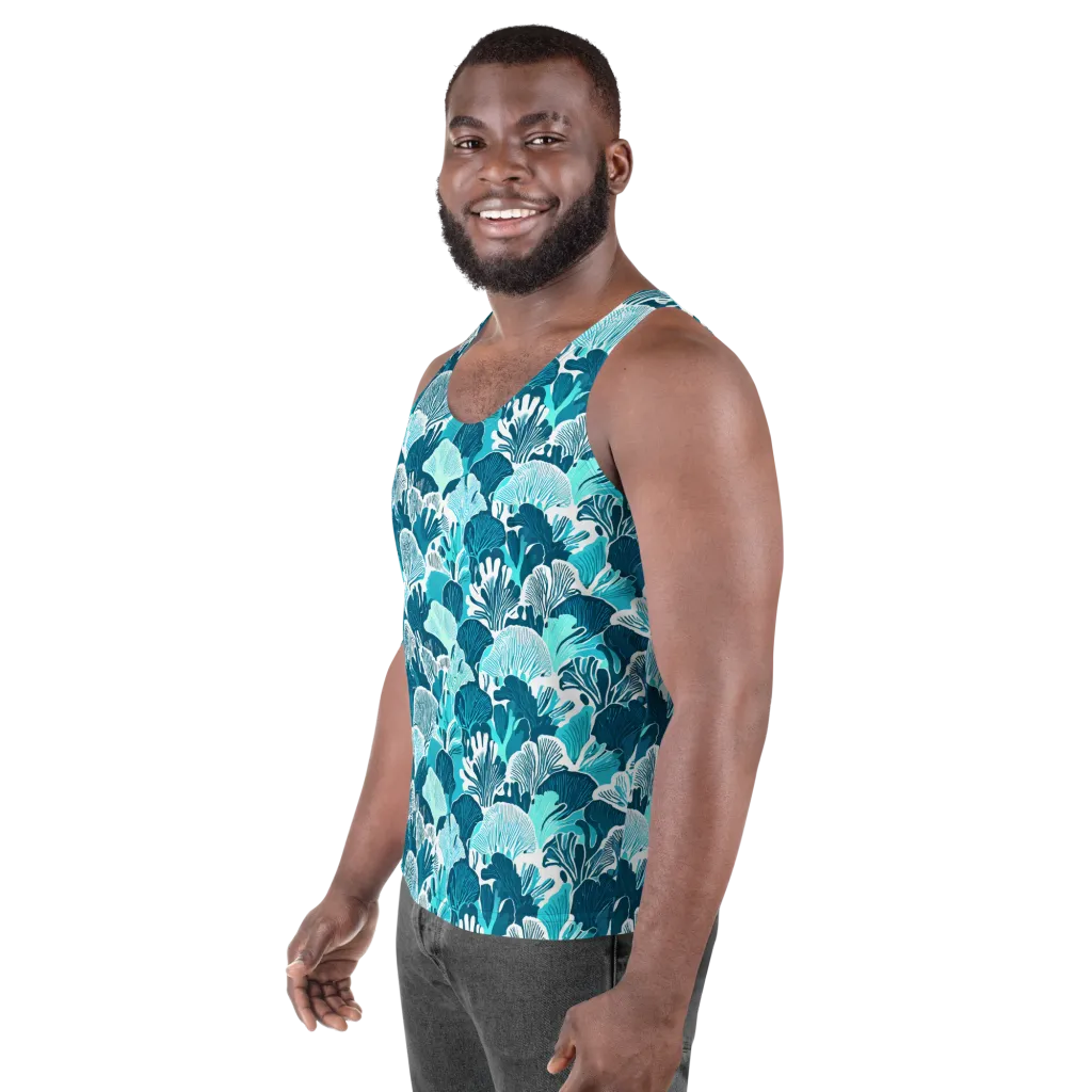 Aqua Fanfare on Men's Tank Top — Left Front