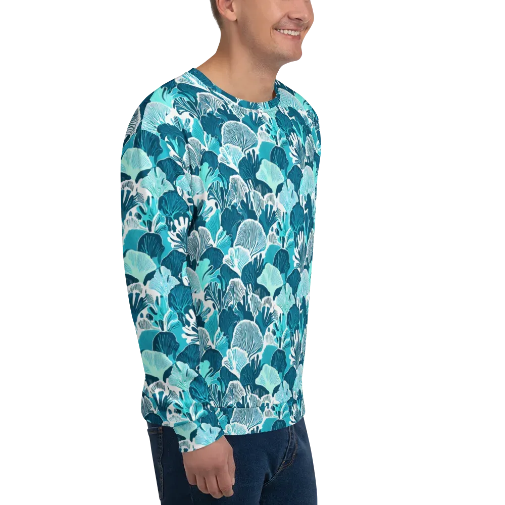 Aqua Fanfare on Sweatshirt — Right Front