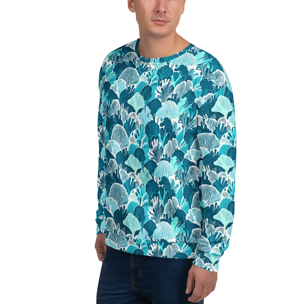 Aqua Fanfare on Sweatshirt — Left Front