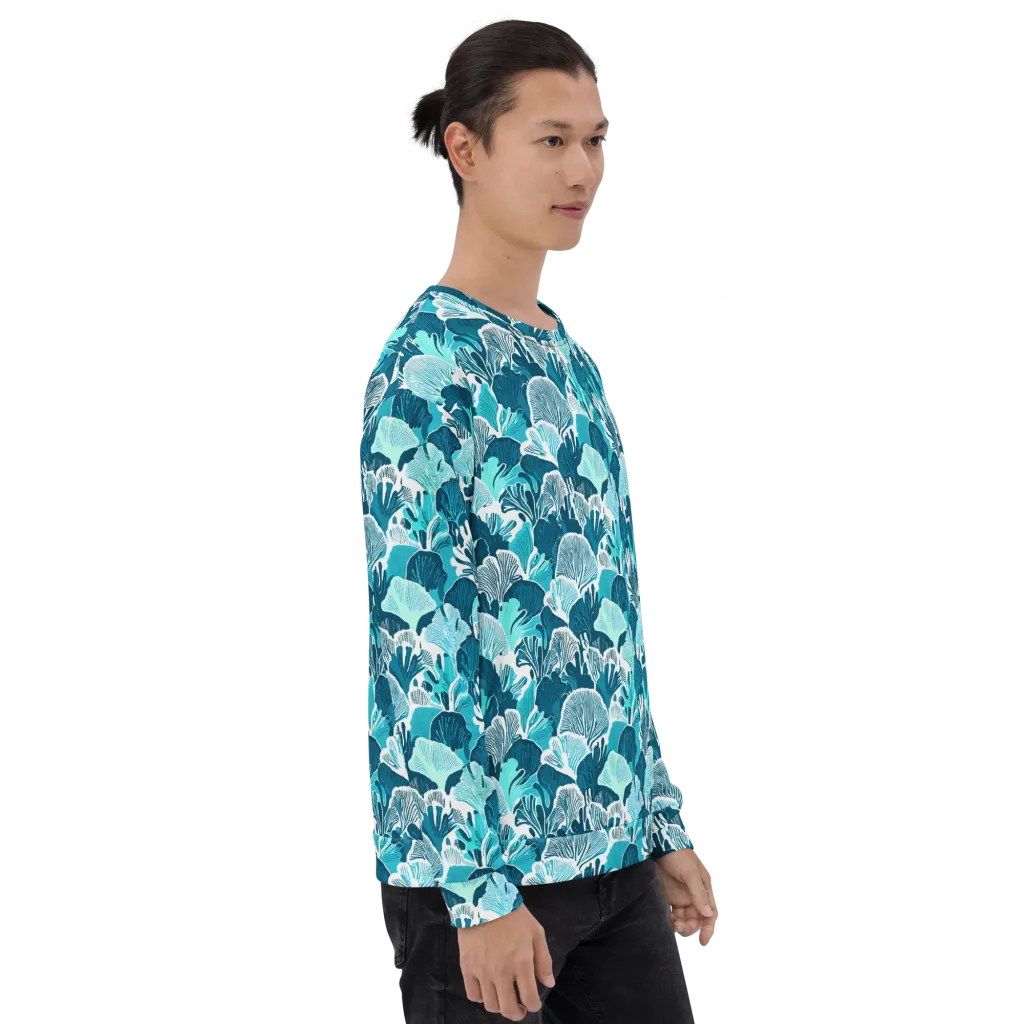 Aqua Fanfare on Sweatshirt — Right sleeve