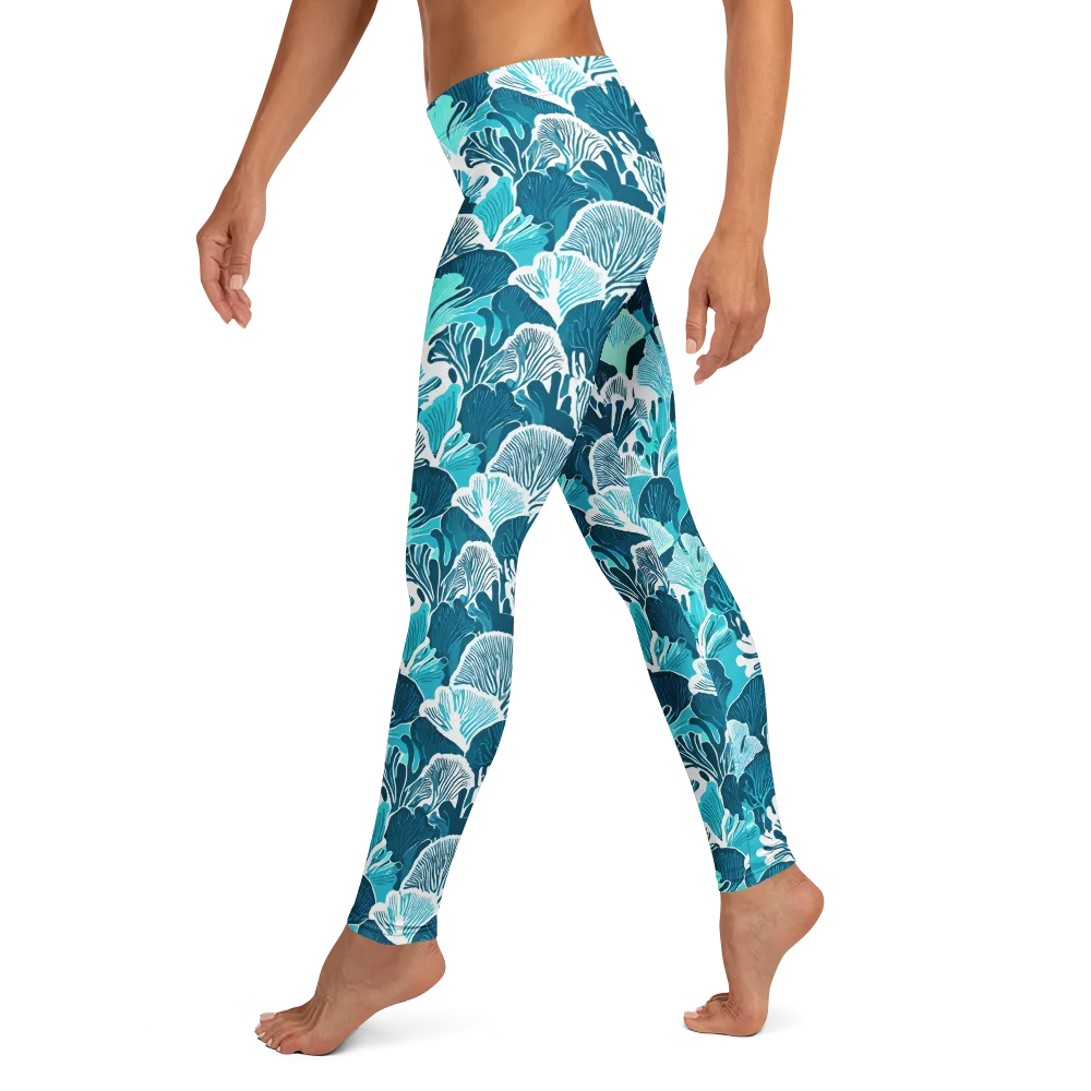 Aqua Fanfare on Leggings — Left