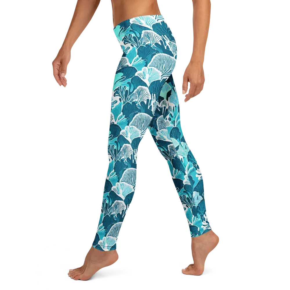 Aqua Fanfare on Leggings — Left