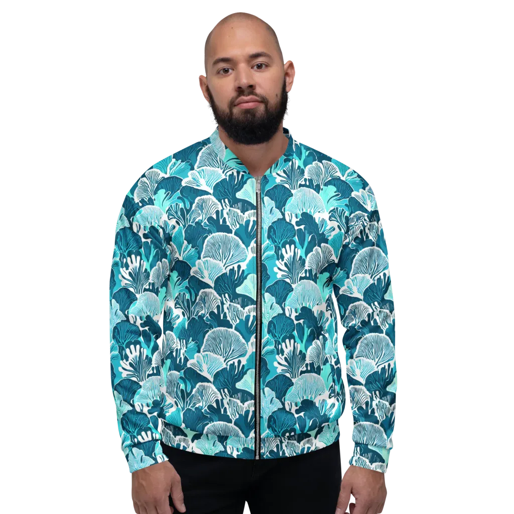 Aqua Fanfare on Bomber Jacket — Front