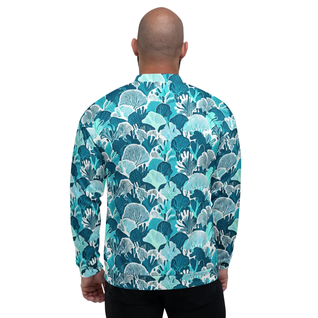 Aqua Fanfare on Bomber Jacket — Back