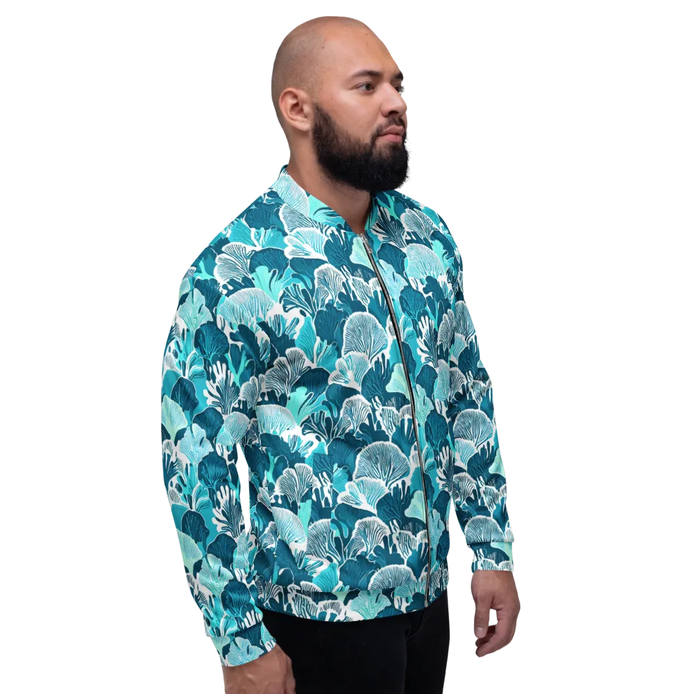 Aqua Fanfare on Bomber Jacket — Back print