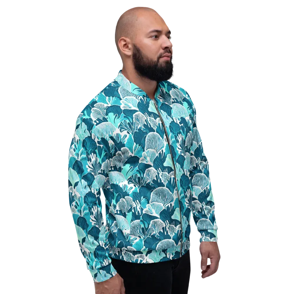 Aqua Fanfare on Bomber Jacket — Back print