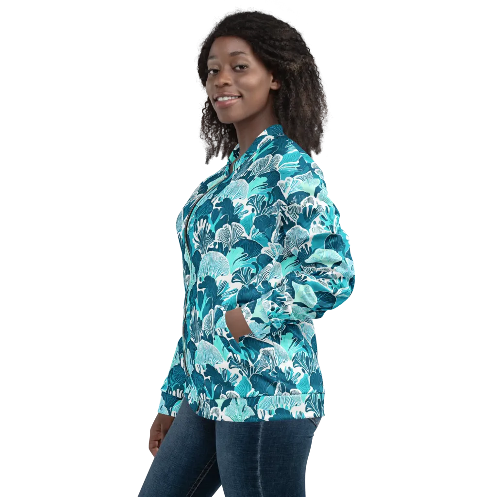 Aqua Fanfare on Bomber Jacket — Left sleeve