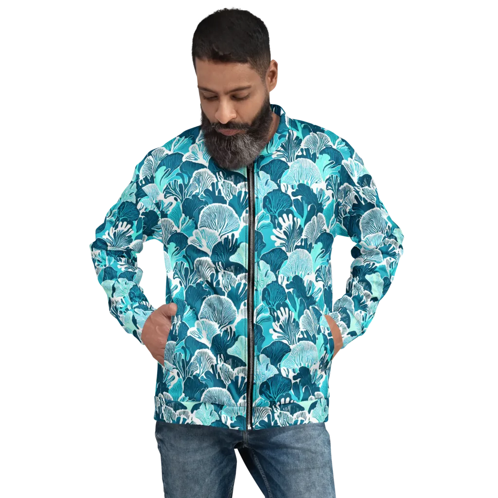 Aqua Fanfare on Bomber Jacket — Front print