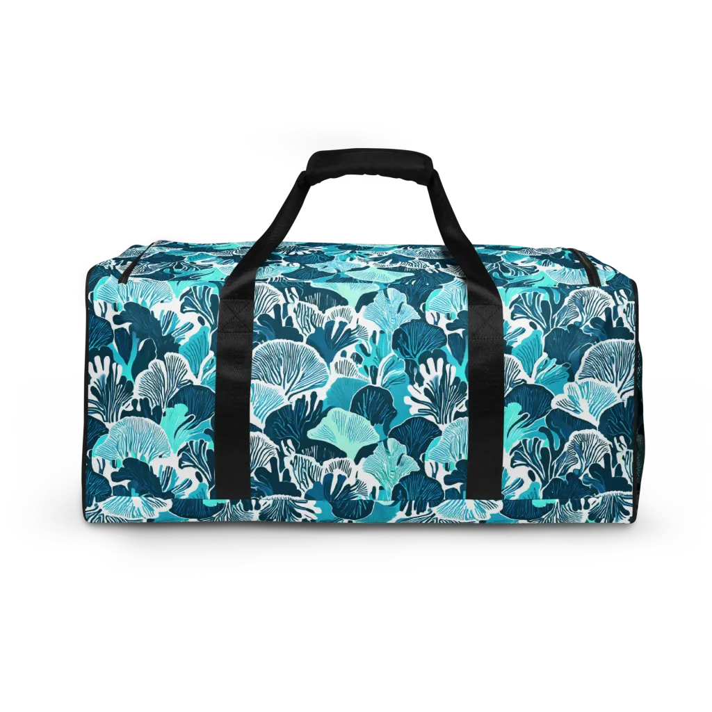 Aqua Fanfare on Duffle Bag — Back print