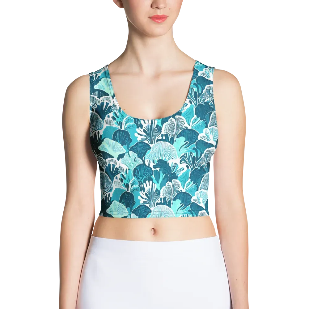 Aqua Fanfare on Crop Top — Front