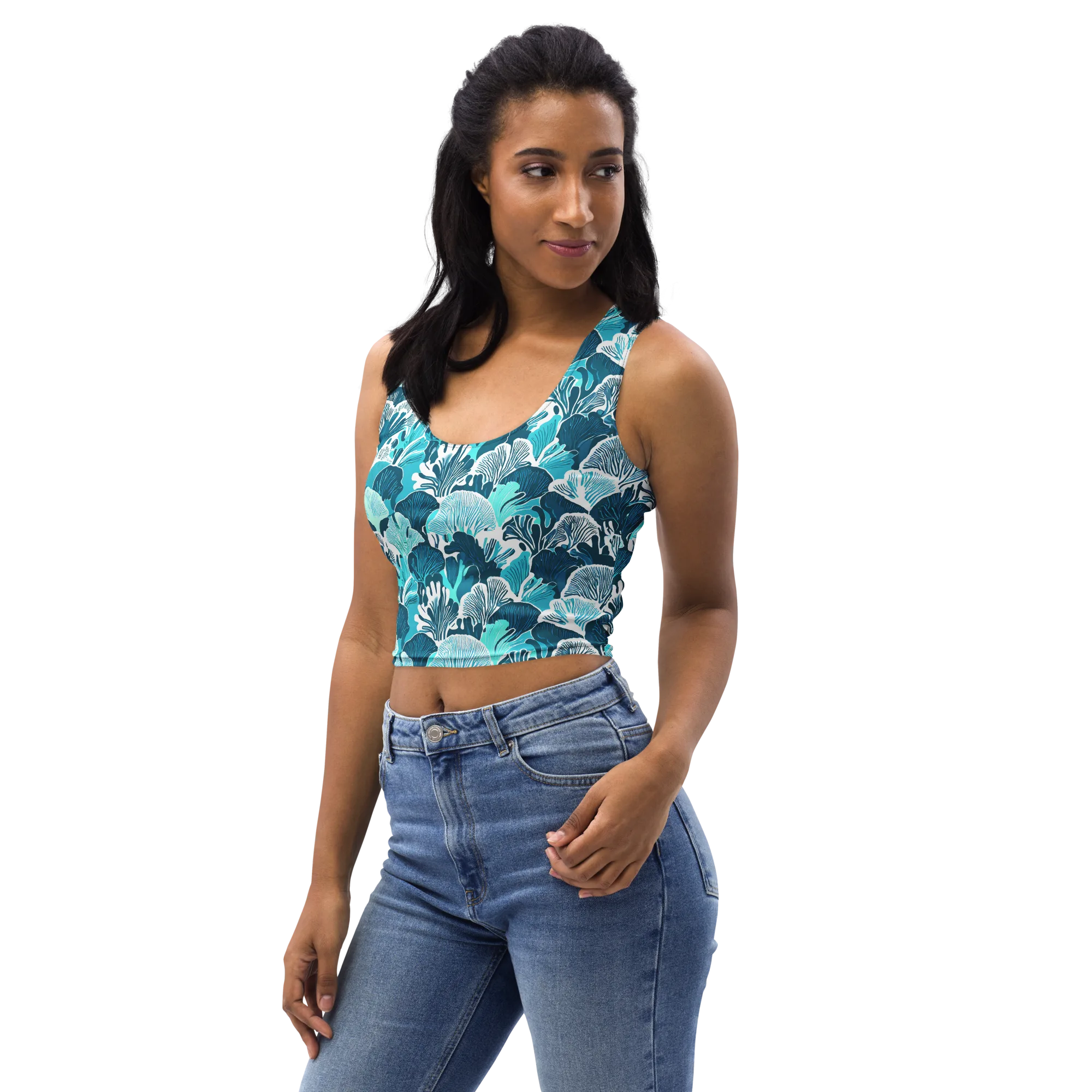 Aqua Fanfare on Crop Top — Print file