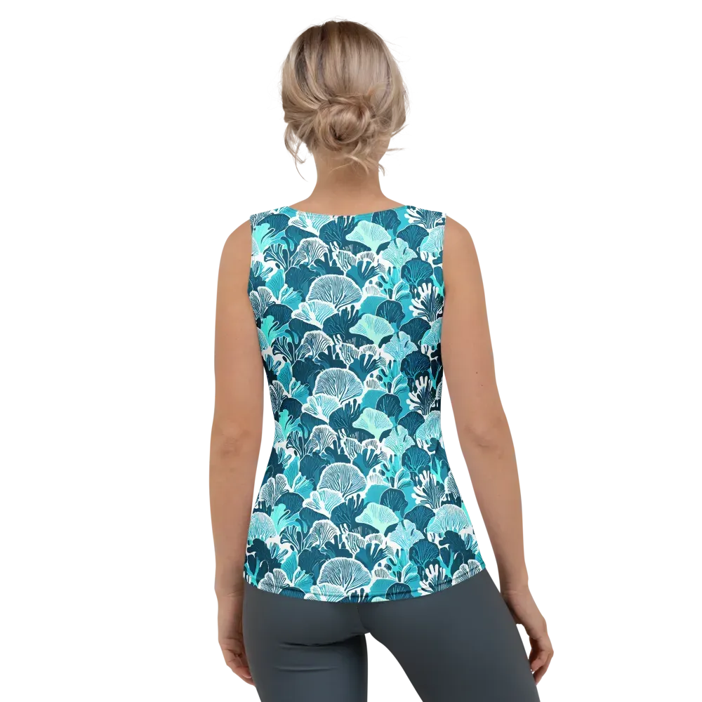Aqua Fanfare on Women's Tank Top — Back