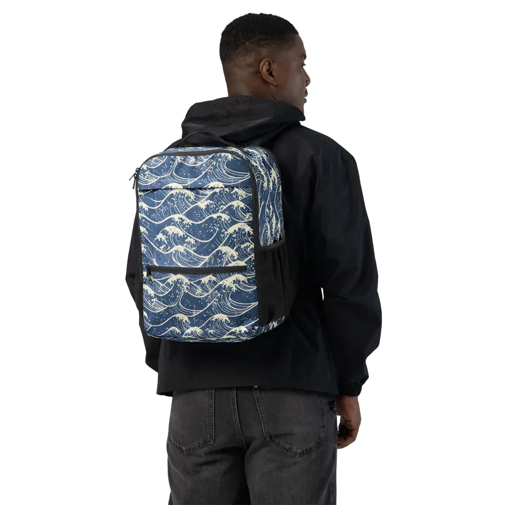 Ukiyo Wave on Utility Backpack — Back