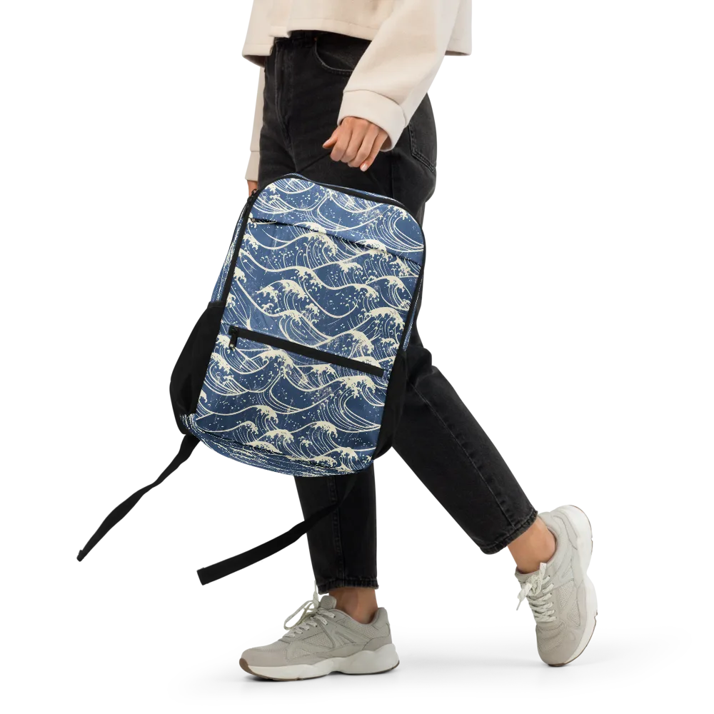 Ukiyo Wave on Utility Backpack — Front 2