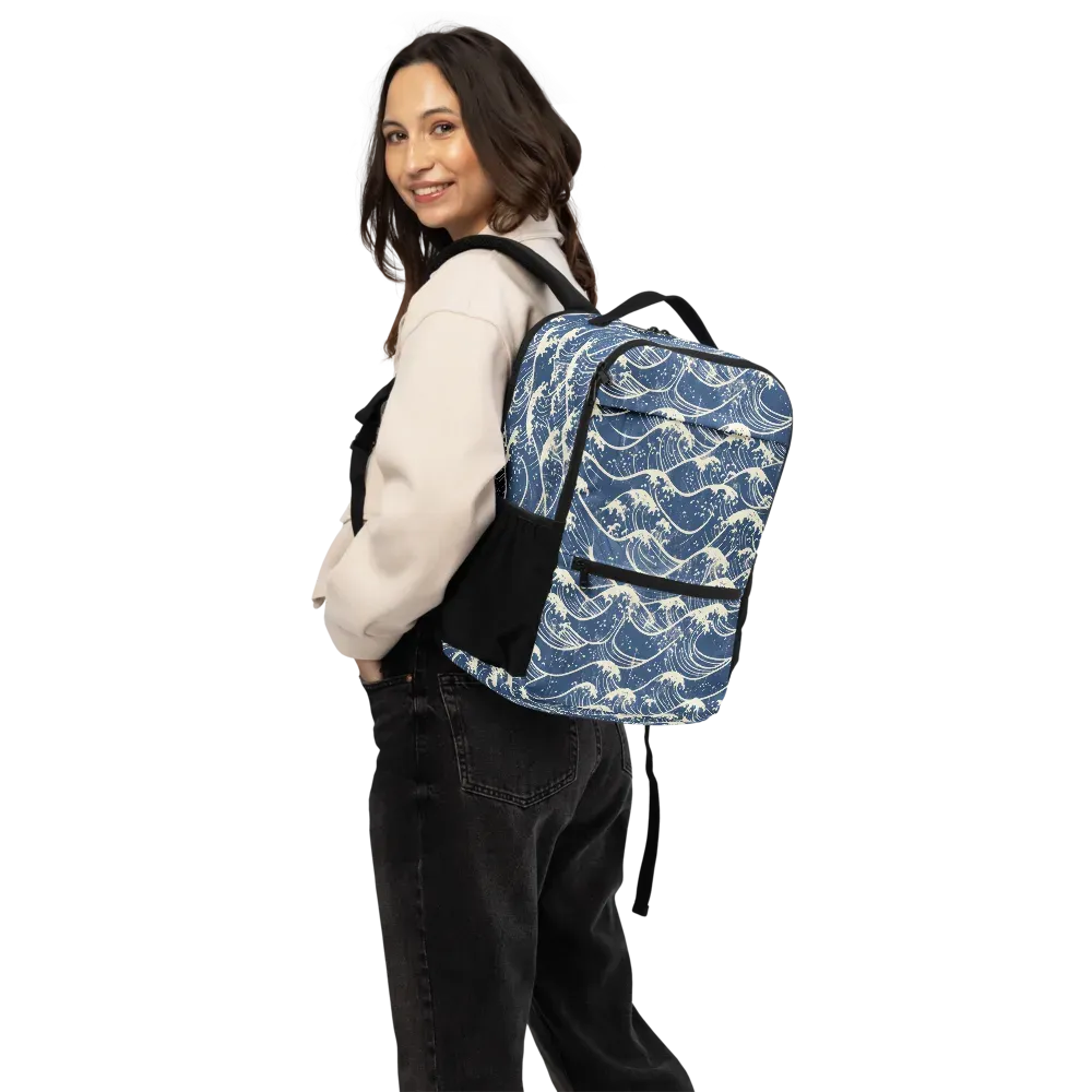 Ukiyo Wave on Utility Backpack — Bottom print