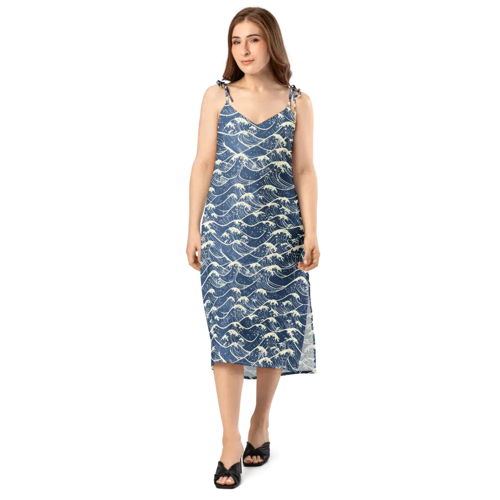 Ukiyo Wave on Slip Dress — Front