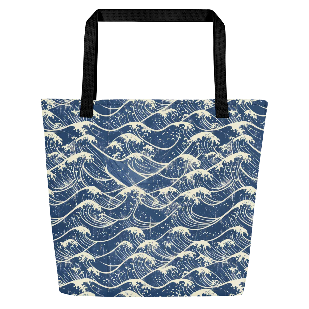 Ukiyo Wave on Large Tote Bag W/ Pocket — Front