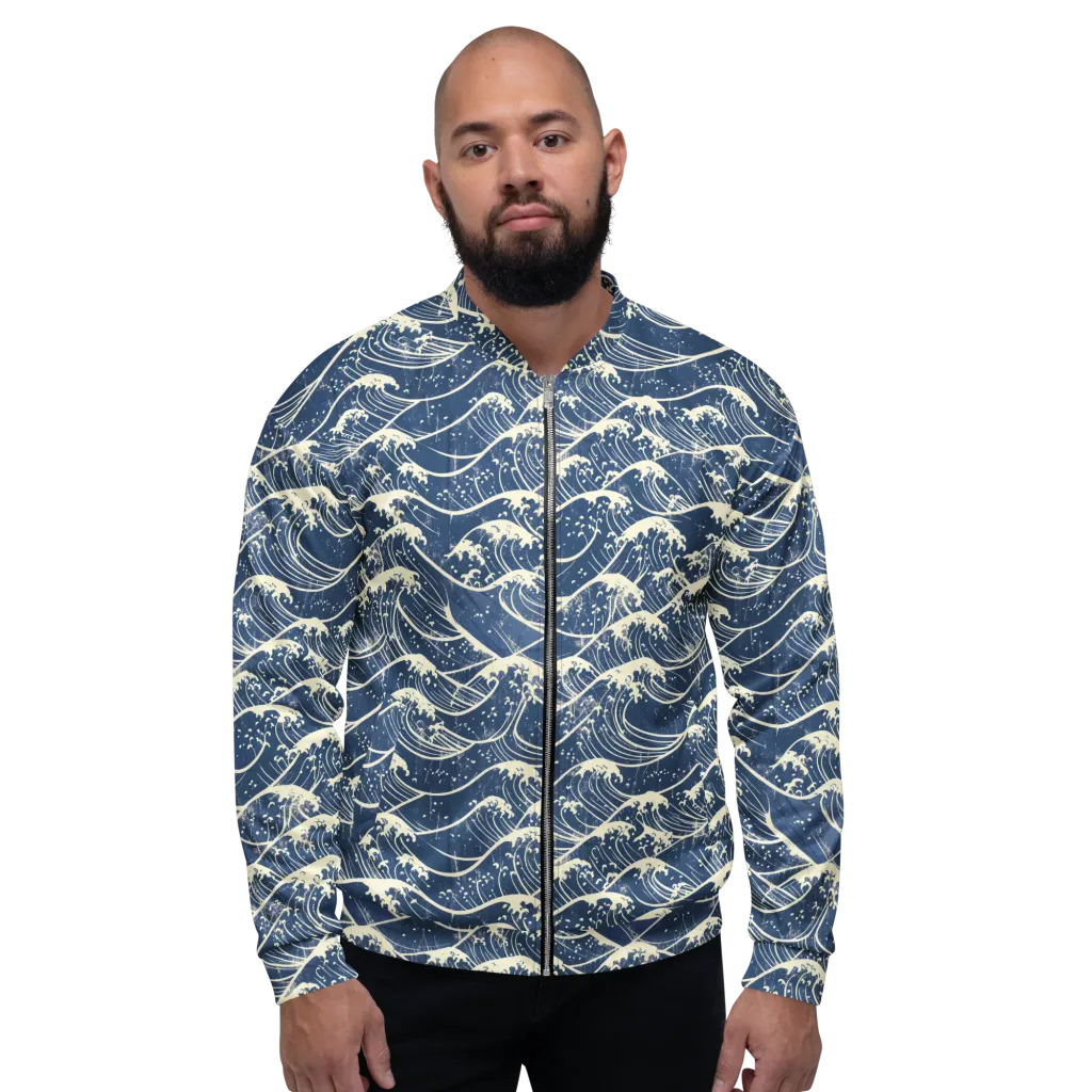 Ukiyo Wave on Bomber Jacket — Front