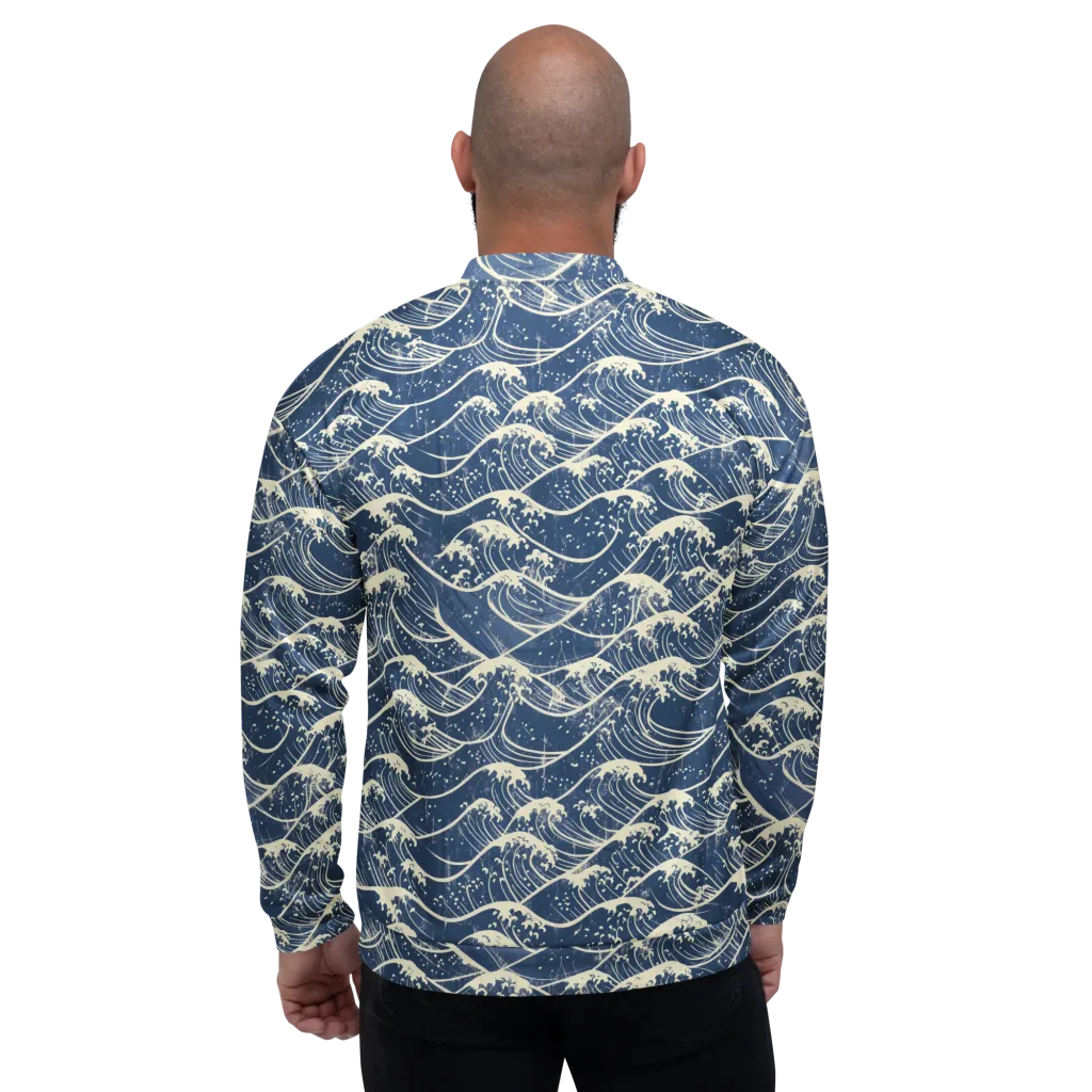 Ukiyo Wave on Bomber Jacket — Back