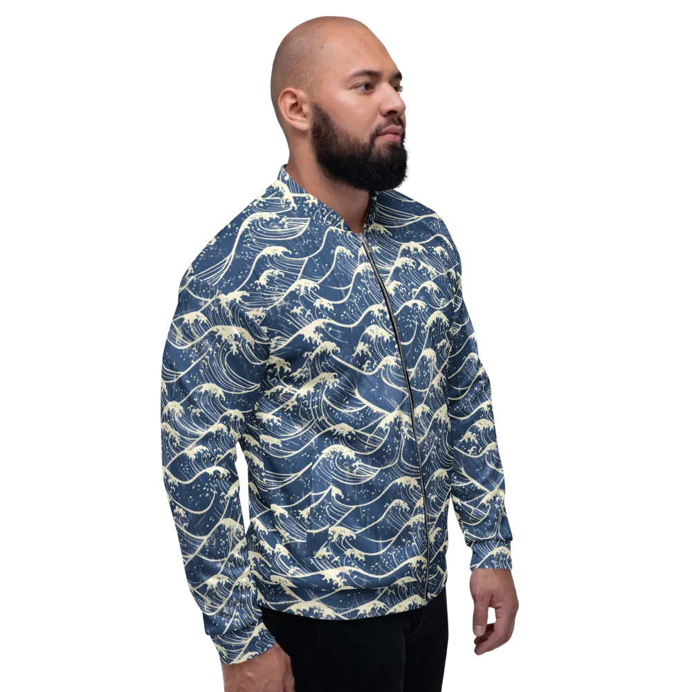 Ukiyo Wave on Bomber Jacket — Back print