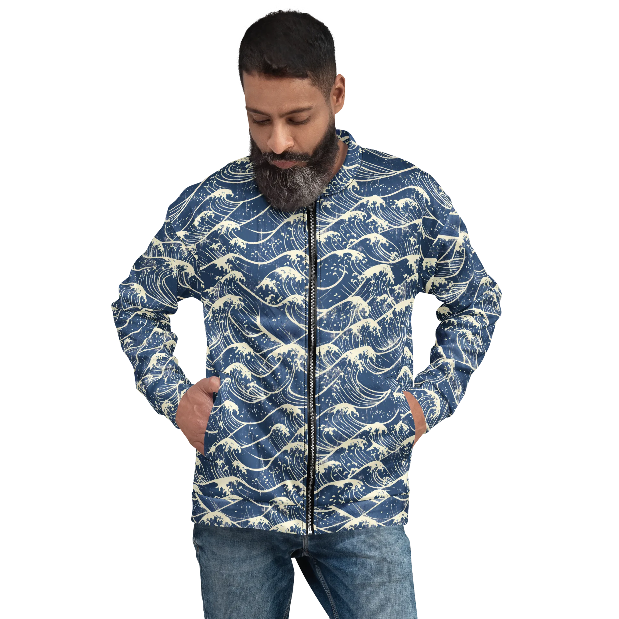 Ukiyo Wave on Bomber Jacket — Front print