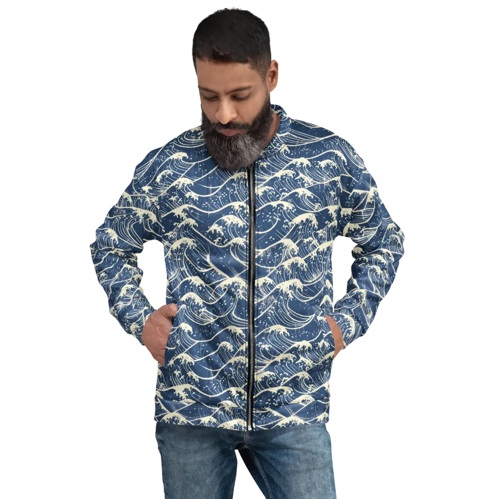 Ukiyo Wave on Bomber Jacket — Front print